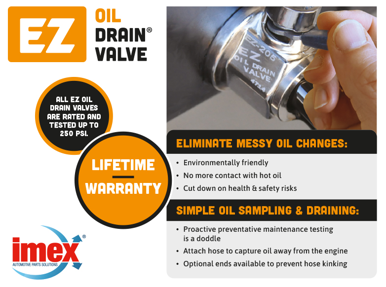 EZ Oil Drain Valve fits in less than 60 secs
